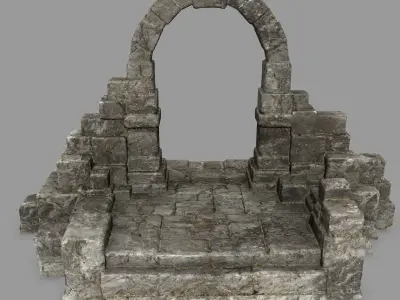 gate 1 stone arch Low-poly 3D model