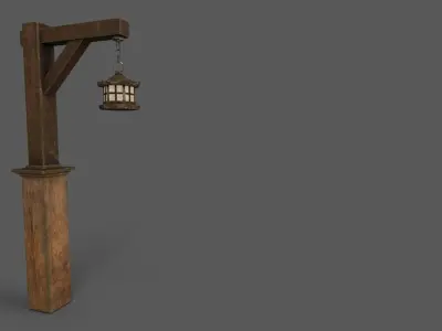 Cultural Light Post Japanese 3D model