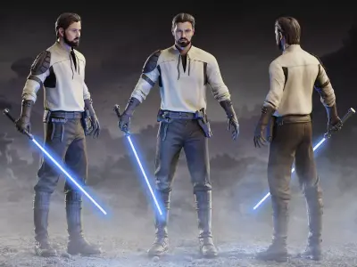 Kyle Katarn Low-poly 3D model