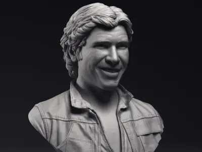 Harrison Ford as Han Solo Bust Printable 3D Model 3D print model
