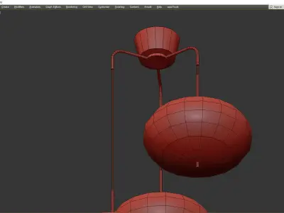Bolete Chandelier Low-poly 3D model
