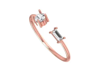 Women Open End Light Weight Band Ring 3D print model order