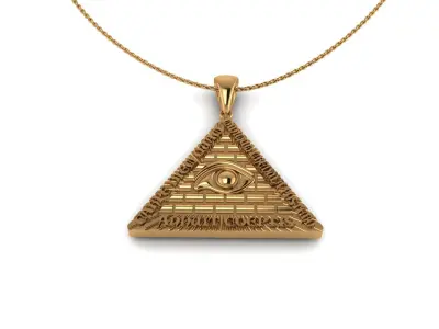 Pyramid Pendant with Eyes 3D print model
