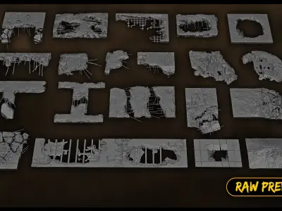  Collapsed Damaged Destroyed Post Apocalyptic Ceilings and Roofs Vol 01 