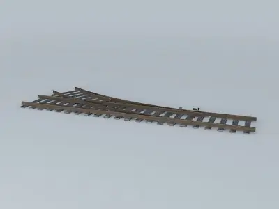 Eco Rail Track Points Old Wooden Split Sleepers Free 3D model