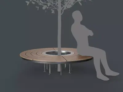 Modern Outdoor Bench 103 PBR Game Ready Low-poly 3D model