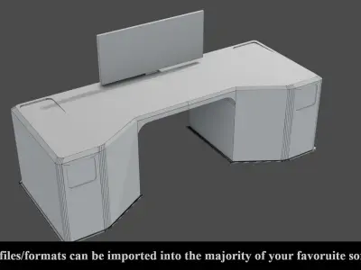 Sci-Fi Lab Table - Low poly - PBR - Game ready Low-poly 3D model