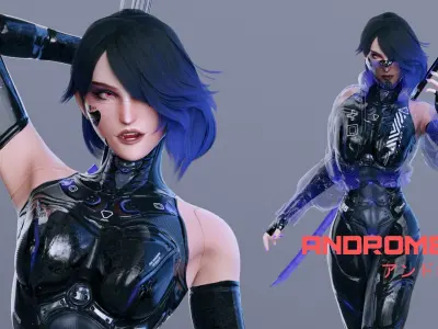 Low Poly - Cybernetic Princess of Ethiopia - Andromeda Low-poly 3D model