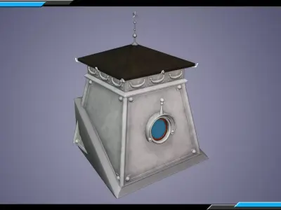 Building Architecture Element Textured Base Mesh 04 Low-poly 3D model