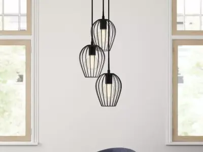 Erwon Light Black Cluster Pendant 3D model