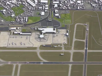 Tunis - Carthage Airport - TUN Low-poly 3D model