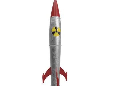 nuke nuclear war head cartoon style model 3D print model