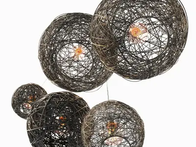 Lamp Rattan sphere hive n3 3D model