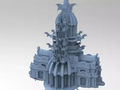 Golden Tower chancellors building  3D model