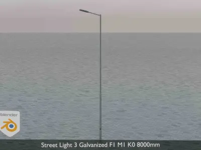 Street Light 3 Galvanized F1 M1 K0 8000mm Low-poly 3D model