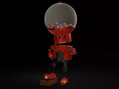 Robot gum Low-poly 3D model