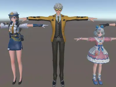 Super Mecha Champions characters 3D model