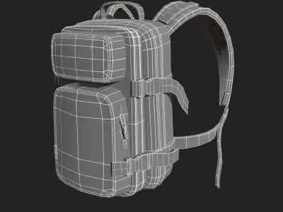 Military Backpack  scifi  Low-poly 3D model
