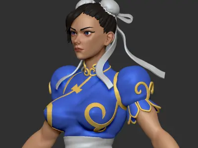 Chuli female character from street fighter 3D model