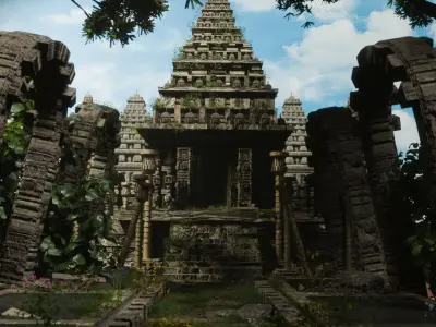 Temple Asset Pack  3D model Low-poly 3D model
