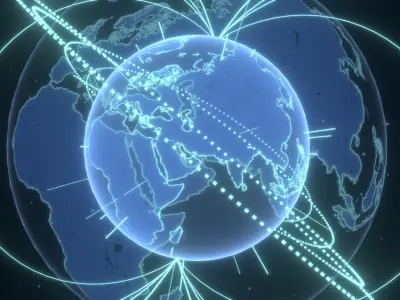 Animated Hologram Planet Earth No 4 Sci-Fi 3D Model Low-poly 3D model