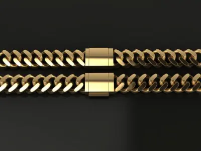 Cuban Chain Bracelet Necklace Link SIZE 7MM Width 3D print model