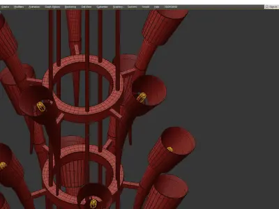 TUSK CHANDELIER Low-poly 3D model