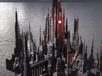 Mordor Fantasy Style Towers castle  3D model