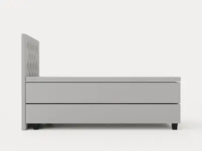 Royal Continental Bed With Storage 105x200 Light Gray Low-poly 3D model