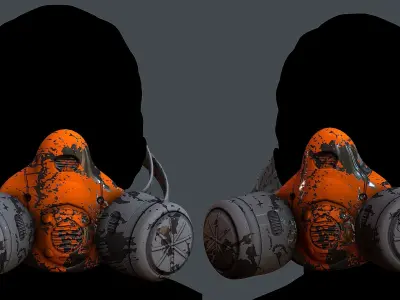 Gas mask helmet 3d model scifi Low-poly Low-poly 3D model Low-poly 3D model