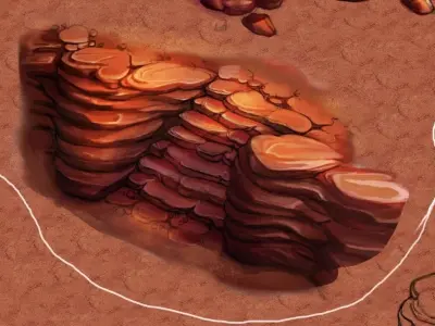 Desert - Mountain - Wind Stone 14 3D model