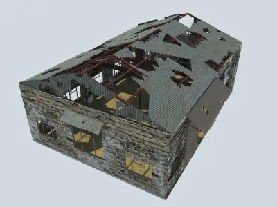 Old Warehouse 3 interior and exterior 3D model