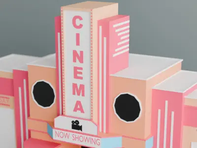 Cinema hall Free low-poly 3D model