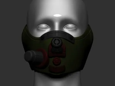 High quality gas mask helmet high poly scifi sculpt 3d printable 3D model