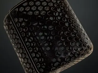 Dark Perforated Hexagonal Metal Panel PBR SEAMLESS Texture