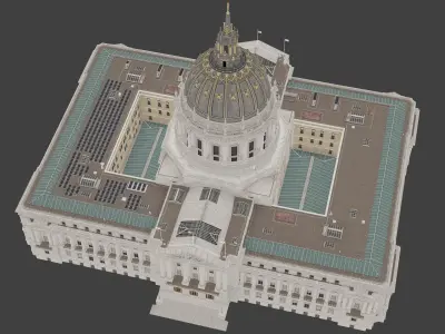 San Francisco City Hall Low-poly 3D model