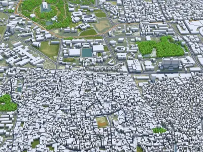 Dhaka Downtown Bangladesh Low-poly 3D model