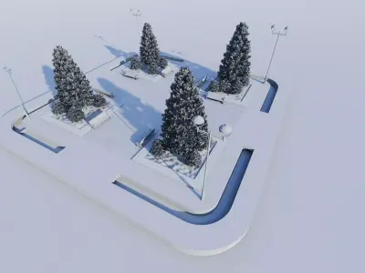 public park-Private Park Landscape 3D model