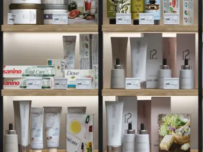 Showcase with cosmetics 3D model