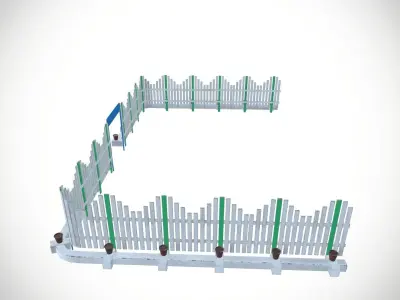 Garden Fence Low-poly 3D model