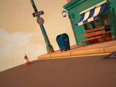 stylized house 3D model