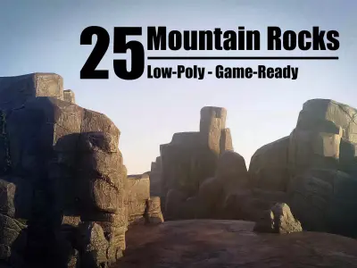 Mountain Rock 25 Modular Low Poly PBR Low-poly 3D model