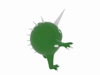 Horn Sphere Space Monster Low-poly 3D model