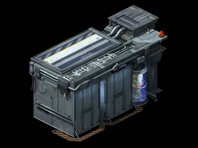 Space Station - Interior Wall 09 3D model