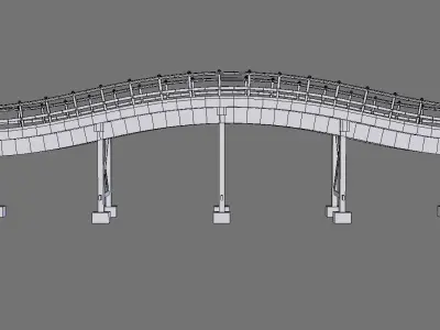 wooden bridge 3D model