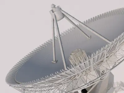 Big Satellite Antenna Rotate and Tilt Rigged 3D model