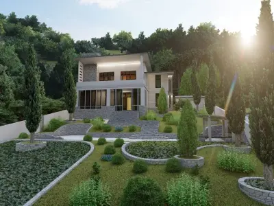 Casa Scene-villa-modern house 3D model 80