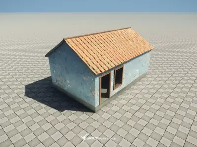 Stone Barn Free low-poly 3D model