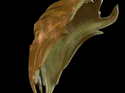 Miraak lord of rings golden mask Free 3D print model