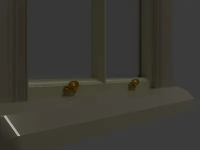 Old Sash Window 1900 typical on a Villa  Low-poly 3D model